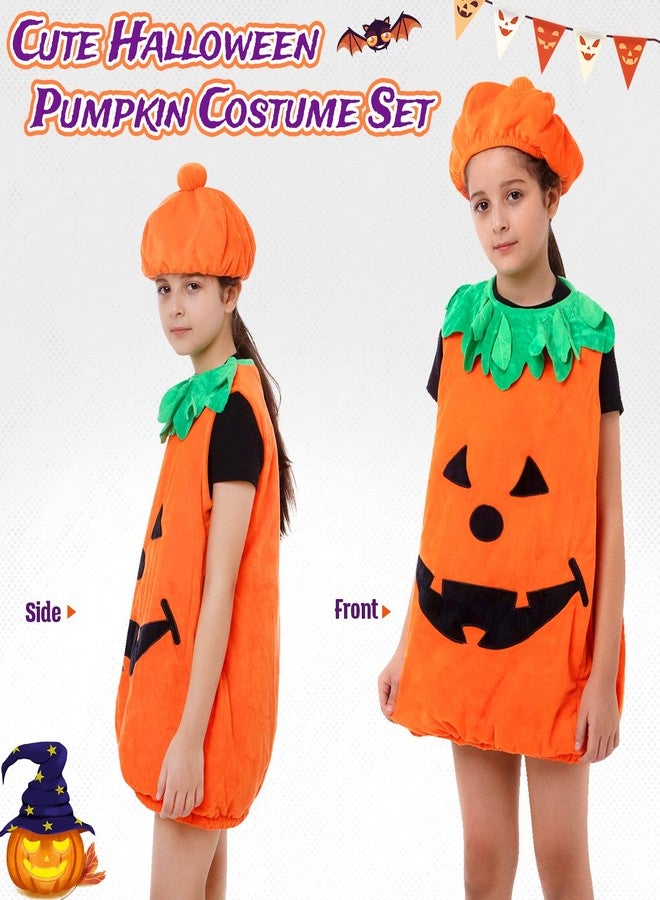 BSTAOFY Halloween Pumpkin Costume Suit Orange Patch Cutie Unisex Party Costume Set for Toddler Kids Boys Girls Children Fancy Dress Up 3-4year - Image 2
